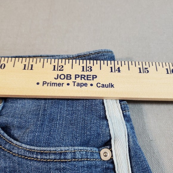 Banana Republic Mid-Rise 3" Jean Shorts Medium Wash Denim Stretch Stripe Size 26 - Picture 7 of 12